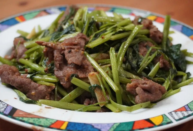 沙茶空心菜炒牛肉做法